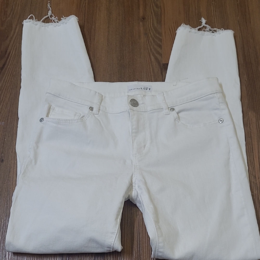 Loft White Frayed Hem Women's Jeans